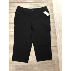 Sejour Plus Women's Black Soft Cotton Khaki Style Pants Size 16 16W Capri